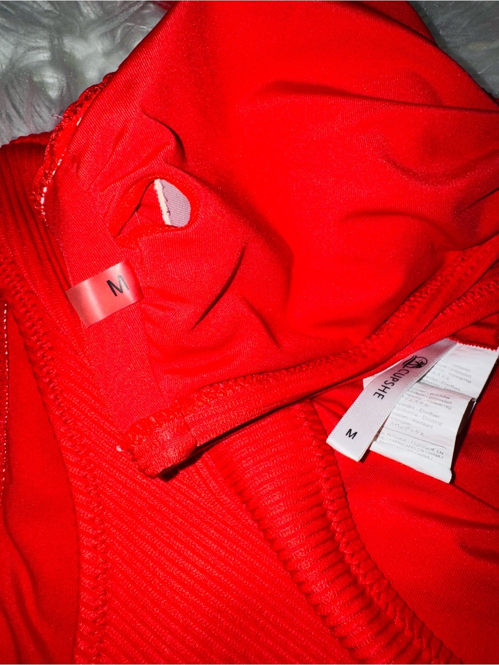 Red Knot Front Ribbed High-Waist Bikini Set - Picture 8 of 9